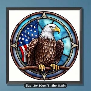 Diamond Art Kit NIP - Eagle Stained Glass